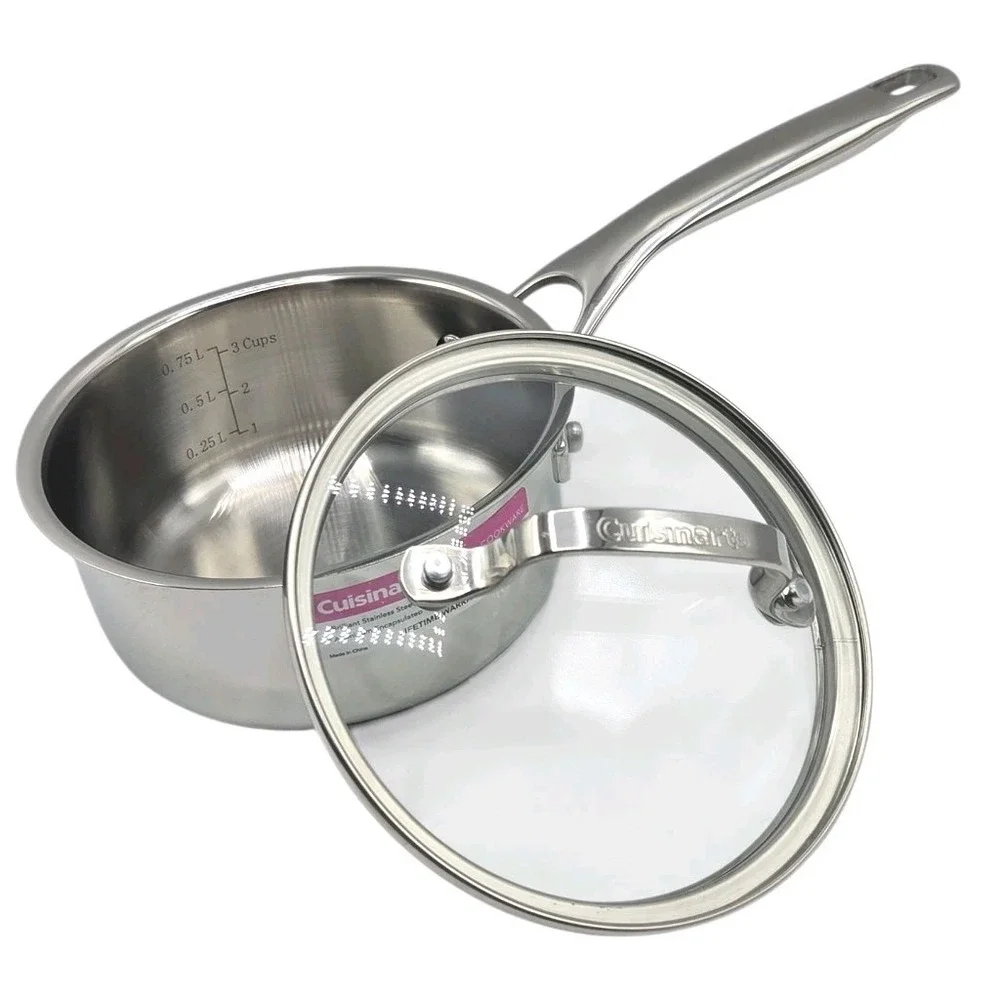 Cuisinart Classic Stainless Cookware 1.0Qt ‎ Saucepan With Lid Induction Ready